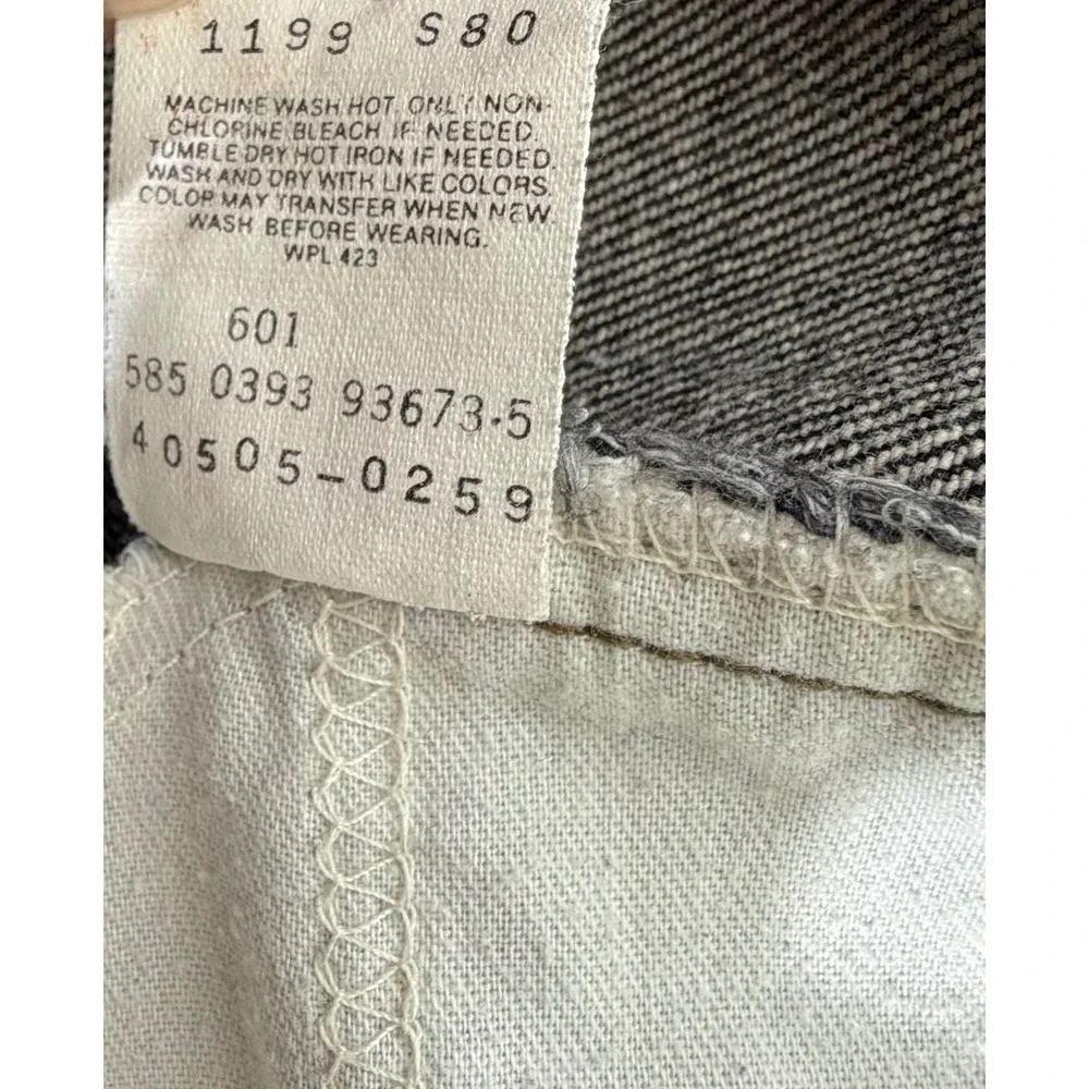 Levis 505 Jeans 40x32 (37x31.5) Faded Black Vintage‎ 90s Made in USA Orange Tab